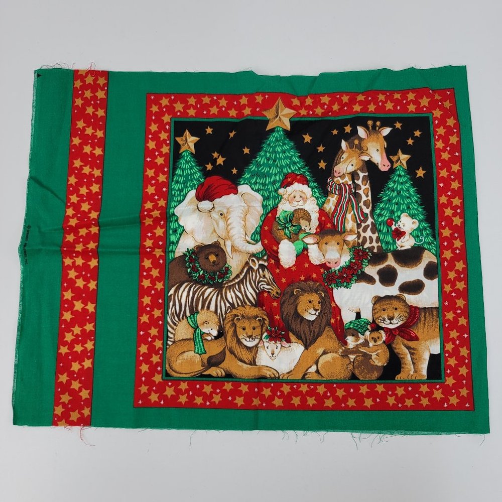 Springs Fabric Christmas Noah's Ark Animals Panels